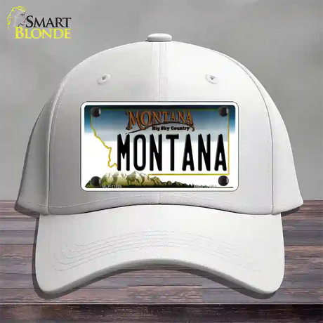 Montana State Novelty License Plate Hat Cotton / White