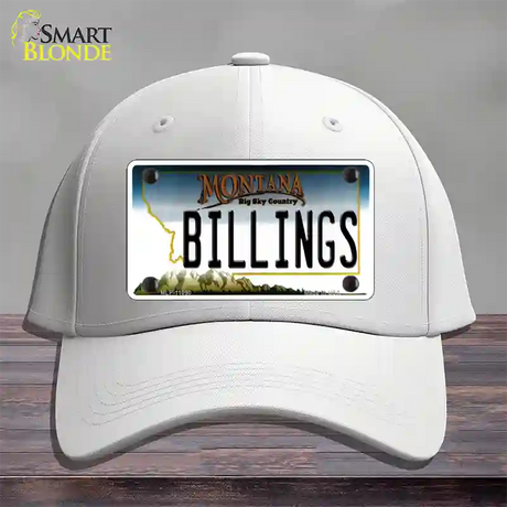 Billings Montana State Novelty License Plate Hat Cotton / White