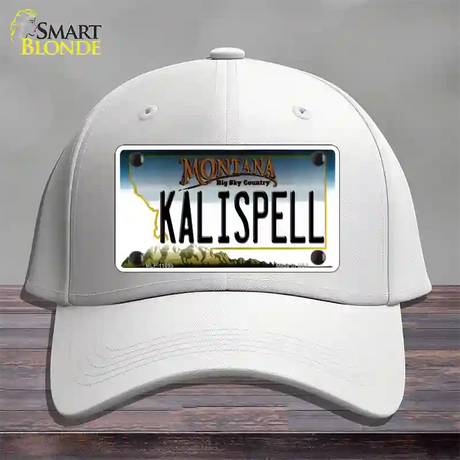 Kalispell Montana State Novelty License Plate Hat Cotton / White