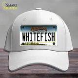 Whitefish Montana State Novelty License Plate Hat Cotton / White