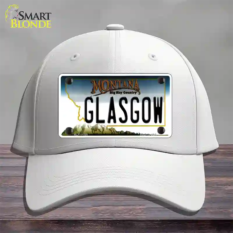 Glasgow Montana State Novelty License Plate Hat Cotton / White