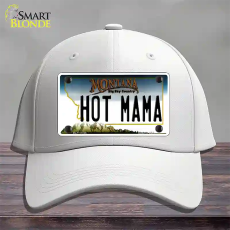 Hot Mama Montana State Novelty License Plate Hat Cotton / White