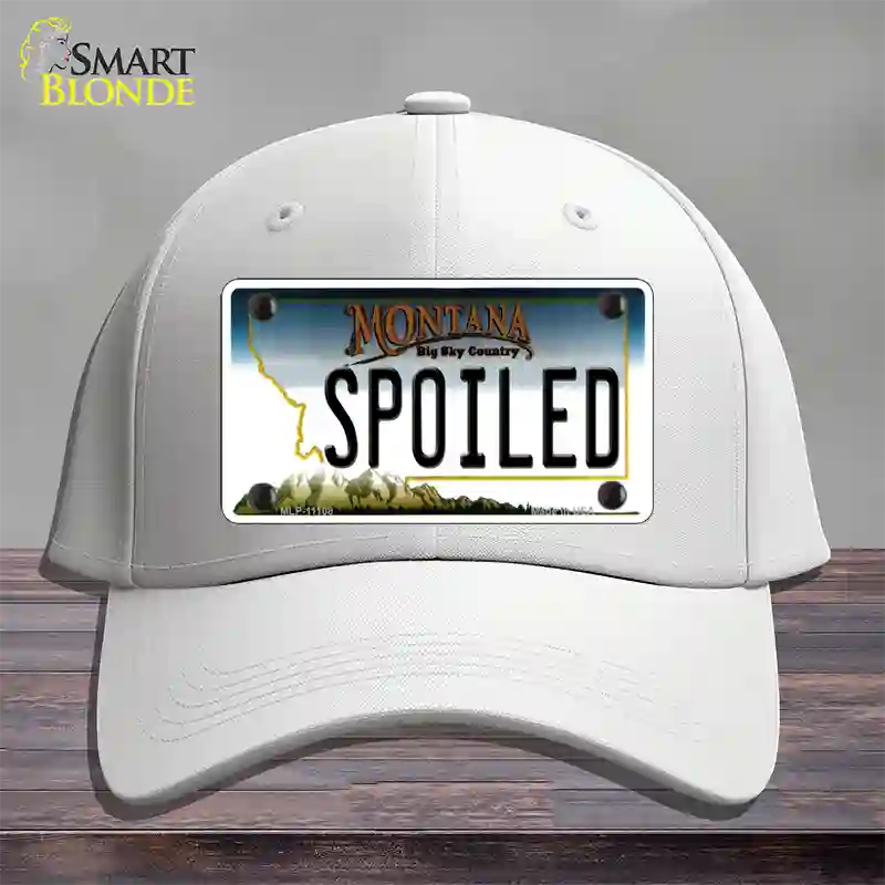 Spoiled Montana State Novelty License Plate Hat Cotton / White