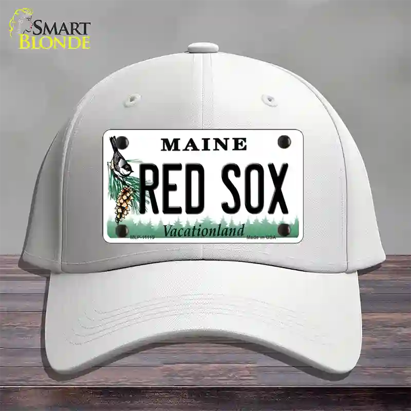 Red Sox Maine Novelty License Plate Hat Cotton / White