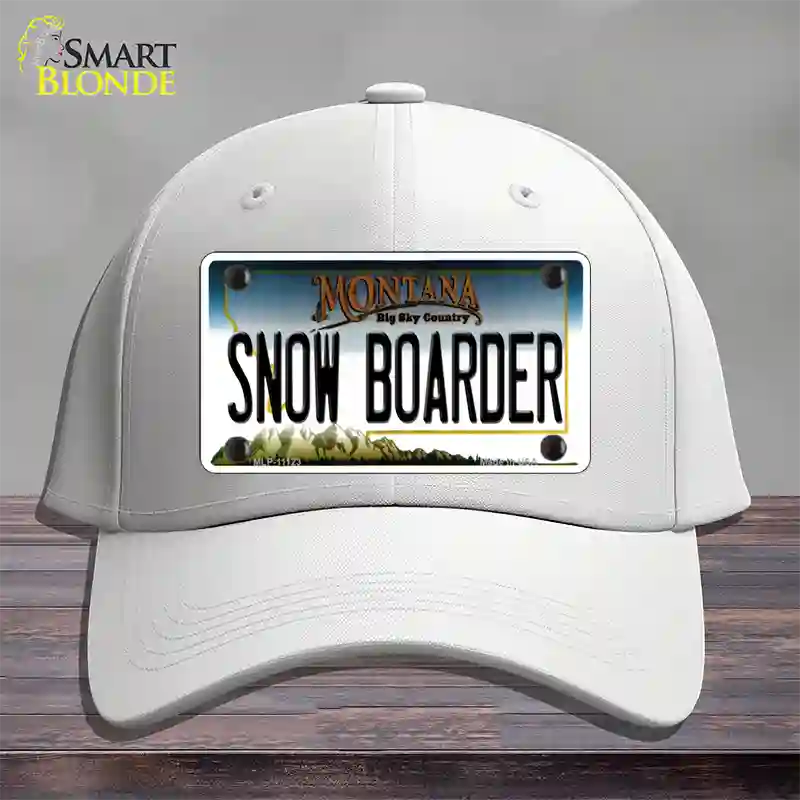 Snow Boarder Montana State Novelty License Plate Hat Cotton / White