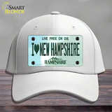 I Love New Hampshire State Novelty License Plate Hat Cotton / White