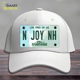 N Joy NH New Hampshire State Novelty License Plate Hat Cotton / White