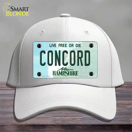 Concord New Hampshire State Novelty License Plate Hat Cotton / White