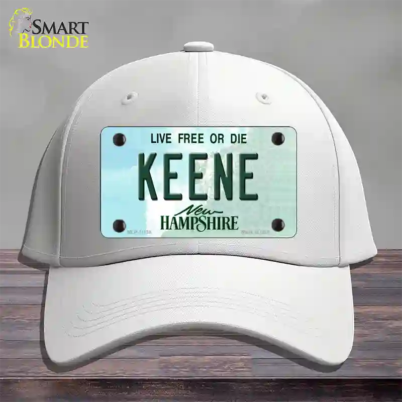 Keene New Hampshire State Novelty License Plate Hat Cotton / White