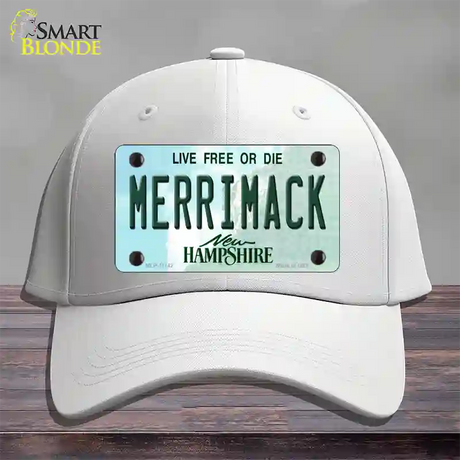 Merrimack New Hampshire State Novelty License Plate Hat Cotton / White