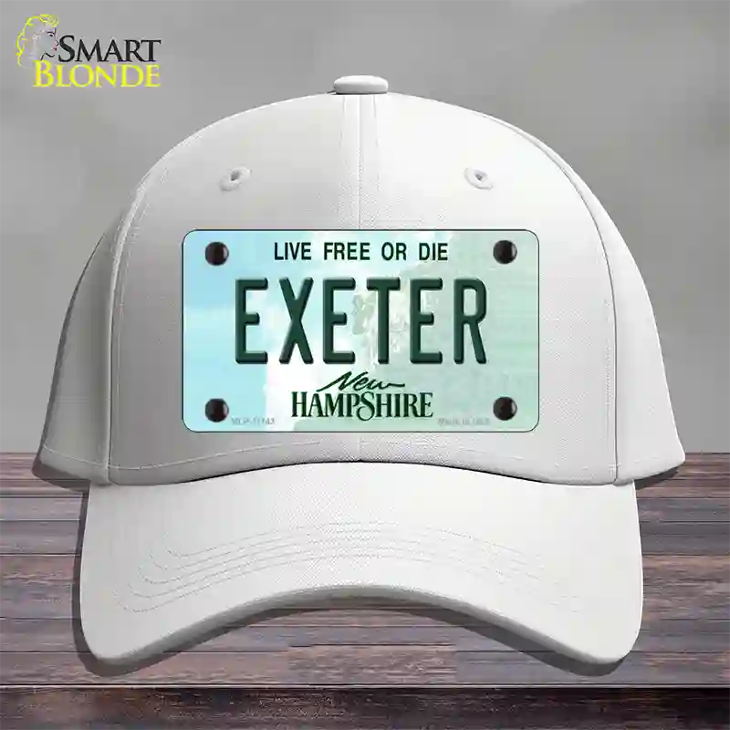 Exeter New Hampshire State Novelty License Plate Hat Cotton / White