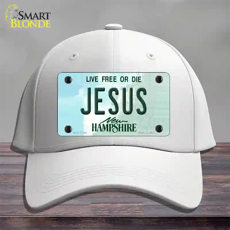 Jesus New Hampshire State Novelty License Plate Hat Cotton / White