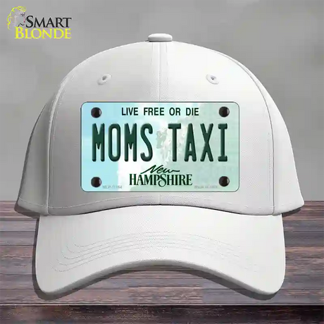 Moms Taxi New Hampshire State Novelty License Plate Hat Cotton / White