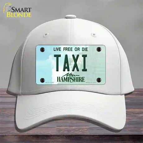 Taxi New Hampshire State Novelty License Plate Hat Cotton / White