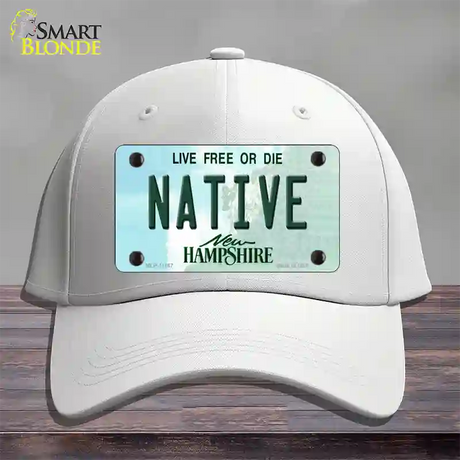 Native New Hampshire State Novelty License Plate Hat Cotton / White