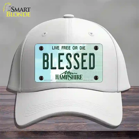 Blessed New Hampshire State Novelty License Plate Hat Cotton / White