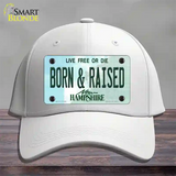 Born and Raised New Hampshire State Novelty License Plate Hat Cotton / White