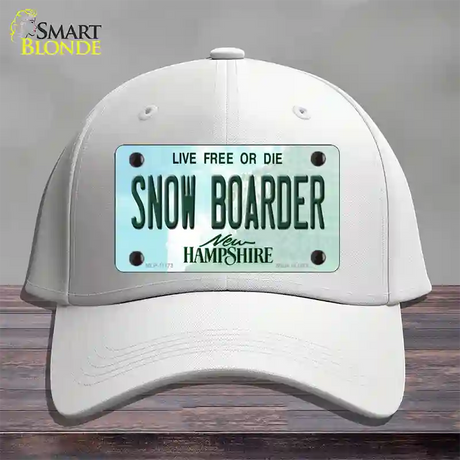 Snow Boarder New Hampshire State Novelty License Plate Hat Cotton / White