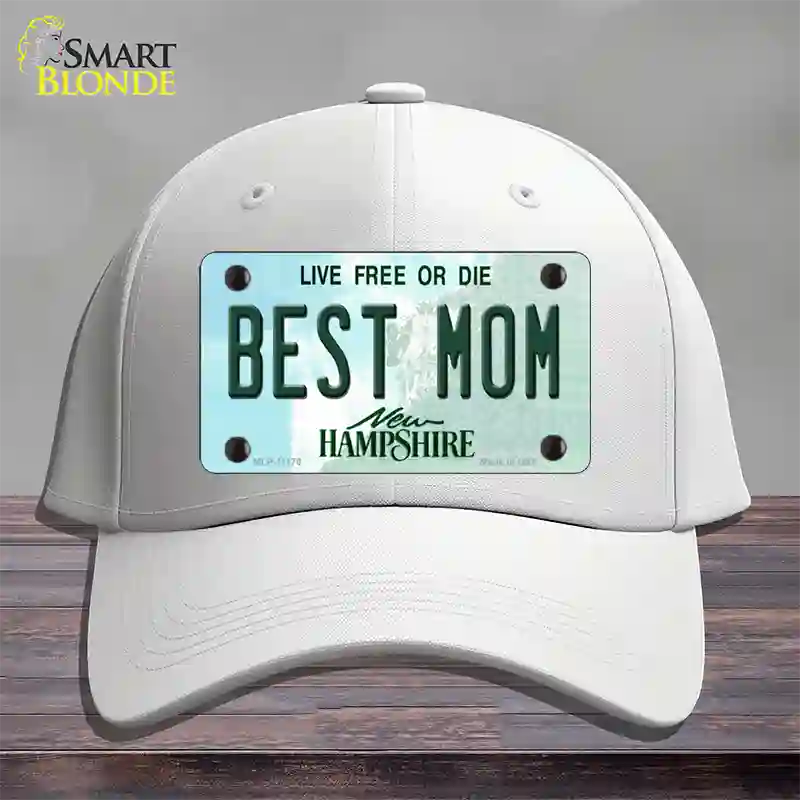 Best Mom New Hampshire State Novelty License Plate Hat Cotton / White