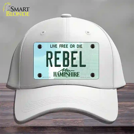 Rebel New Hampshire State Novelty License Plate Hat Cotton / White