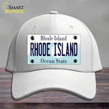 Rhode Island State Novelty License Plate Hat Cotton / White