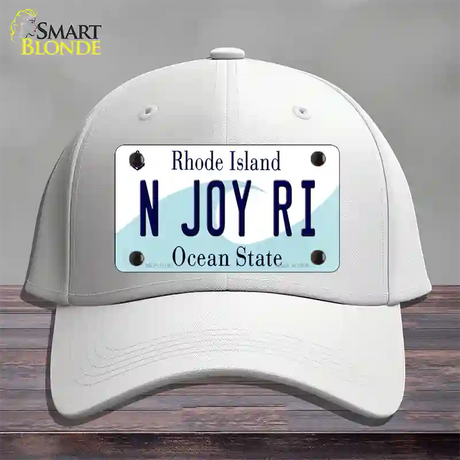 N Joy RI Rhode Island State Novelty License Plate Hat Cotton / White