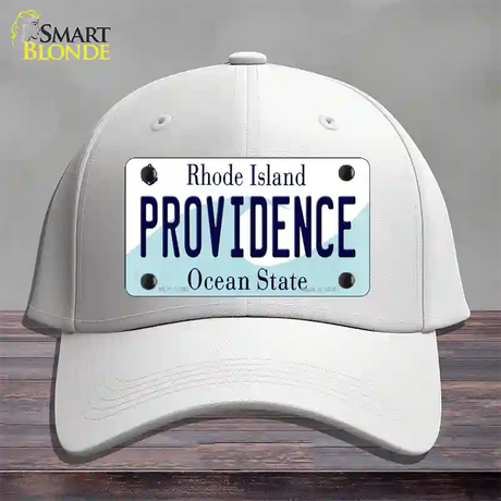 Providence Rhode Island State Novelty License Plate Hat Cotton / White