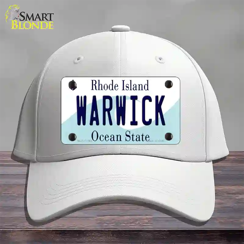 Warwick Rhode Island State Novelty License Plate Hat Cotton / White