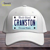 Cranston Rhode Island State Novelty License Plate Hat Cotton / White