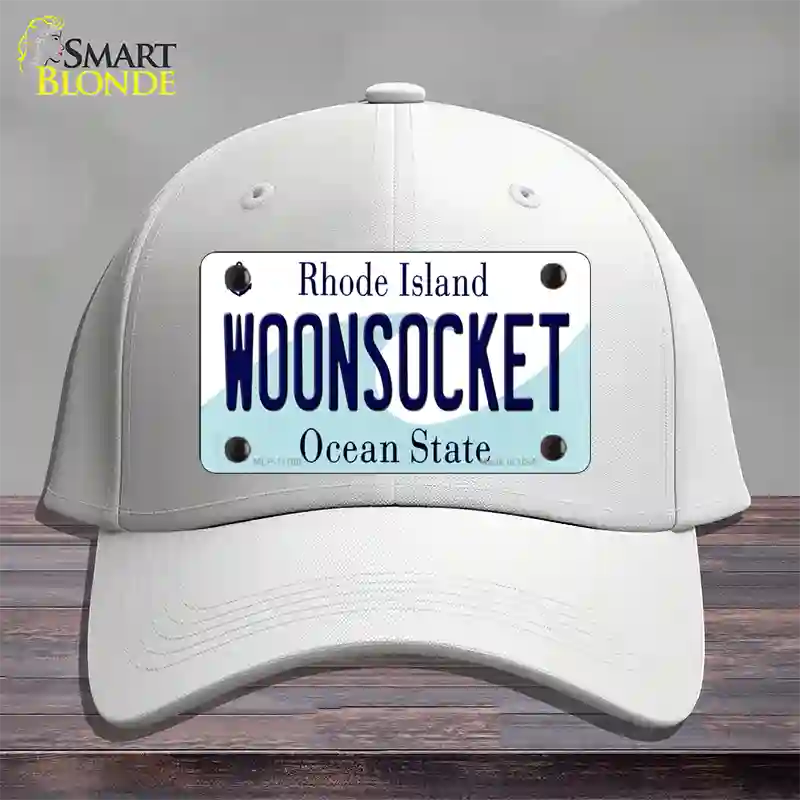 Woonsocket Rhode Island State Novelty License Plate Hat Cotton / White