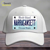 Narragansett Rhode Island State Novelty License Plate Hat Cotton / White