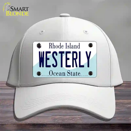 Westerly Rhode Island State Novelty License Plate Hat Cotton / White