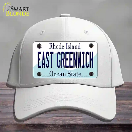 East Greenwich Rhode Island State Novelty License Plate Hat Cotton / White