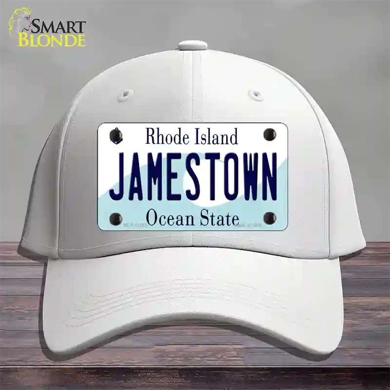 Jamestown Rhode Island State Novelty License Plate Hat Cotton / White