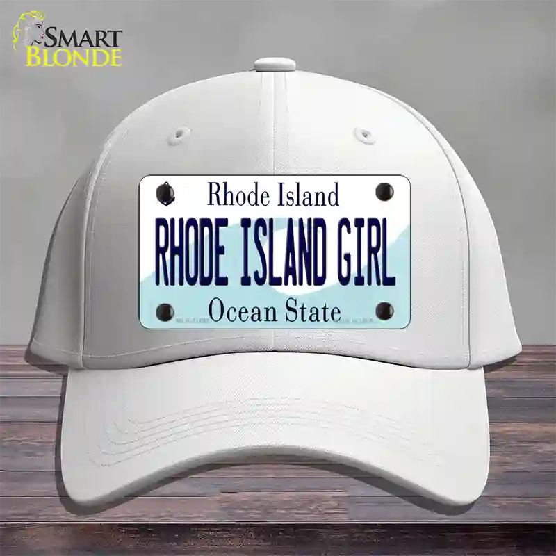 Rhode Island Girl Rhode Island State Novelty License Plate Hat Cotton / White