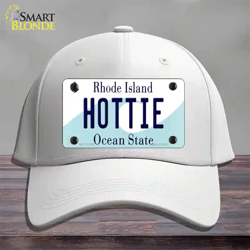 Hottie Rhode Island State Novelty License Plate Hat Cotton / White