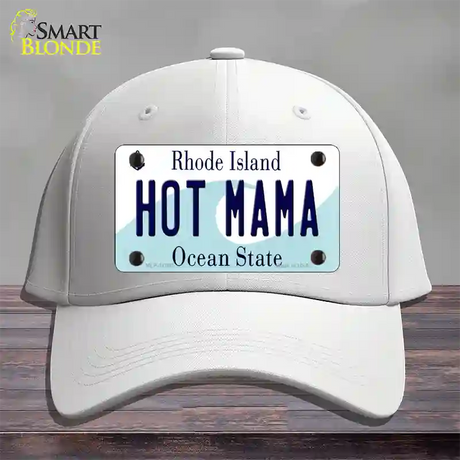 Hot Mama Rhode Island State Novelty License Plate Hat Cotton / White