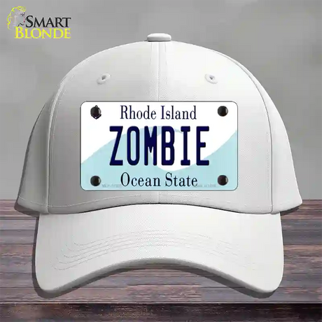 Zombie Rhode Island State Novelty License Plate Hat Cotton / White