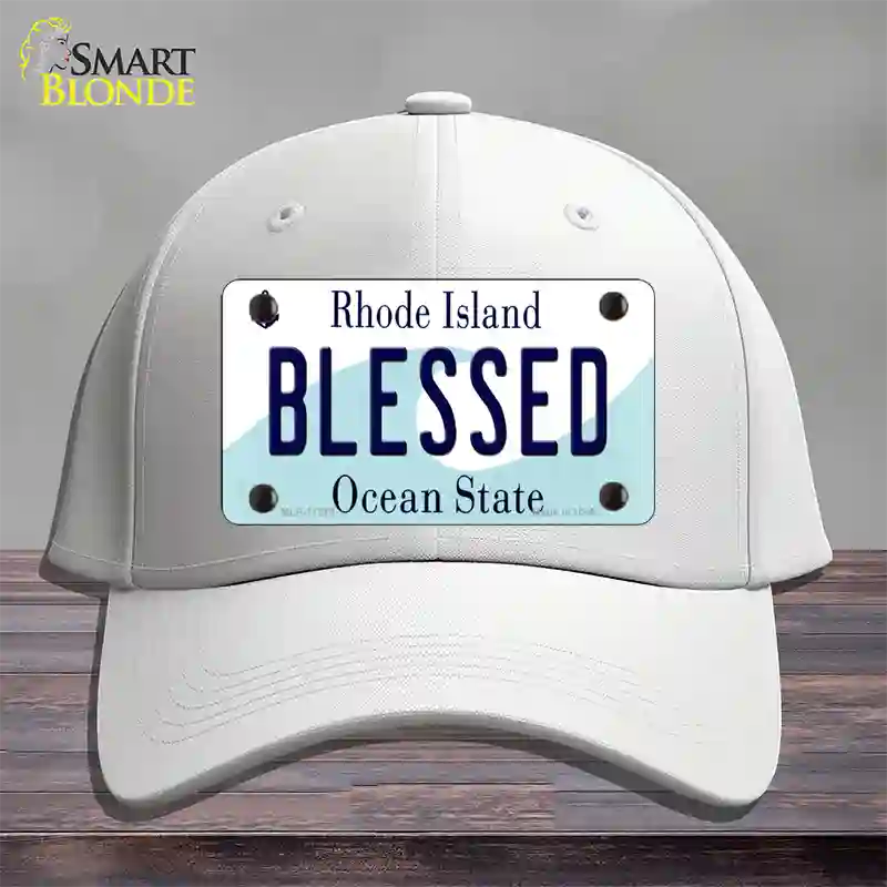 Blessed Rhode Island State Novelty License Plate Hat Cotton / White