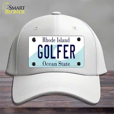 Golfer Rhode Island State Novelty License Plate Hat Cotton / White