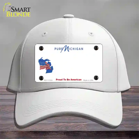 Pure Michigan Proud To Be American Novelty License Plate Hat Cotton / White