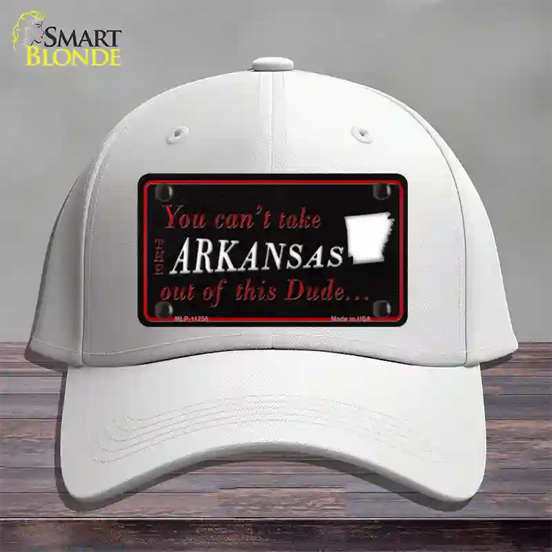 Arkansas Dude Novelty License Plate Hat Cotton / White