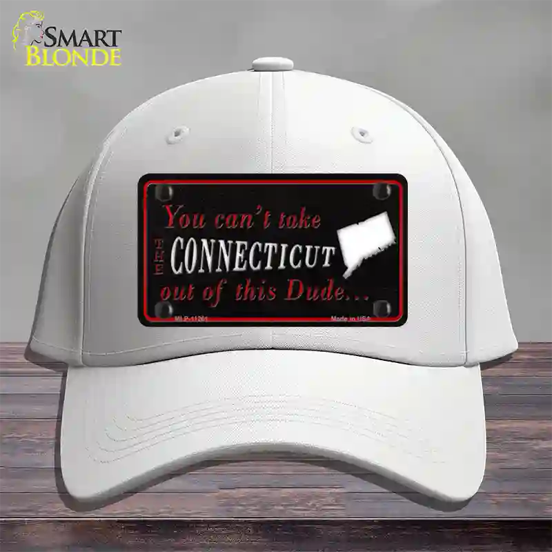 Connecticut Dude Novelty License Plate Hat Cotton / White