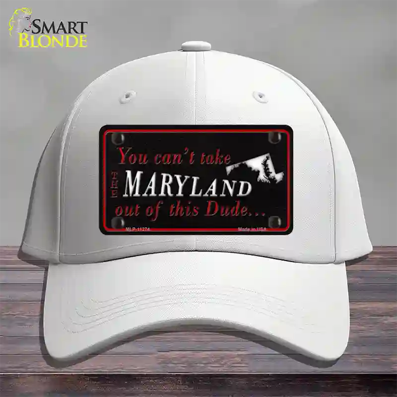 Maryland Dude Novelty License Plate Hat Cotton / White