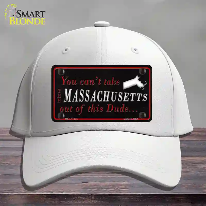 Massachusetts Dude Novelty License Plate Hat Cotton / White