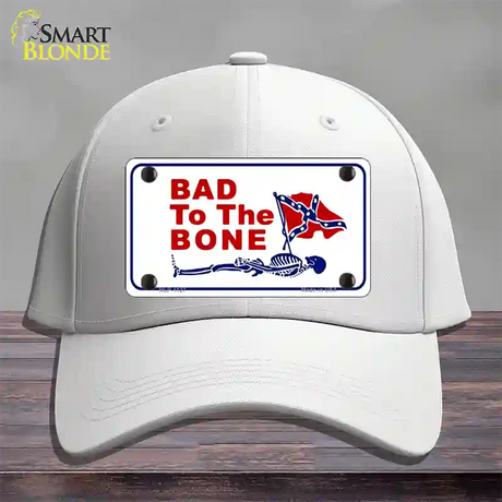 Bad To The Bone Novelty License Plate Hat Cotton / White