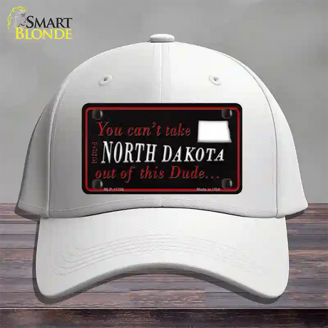 North Dakota Dude Novelty License Plate Hat Cotton / White