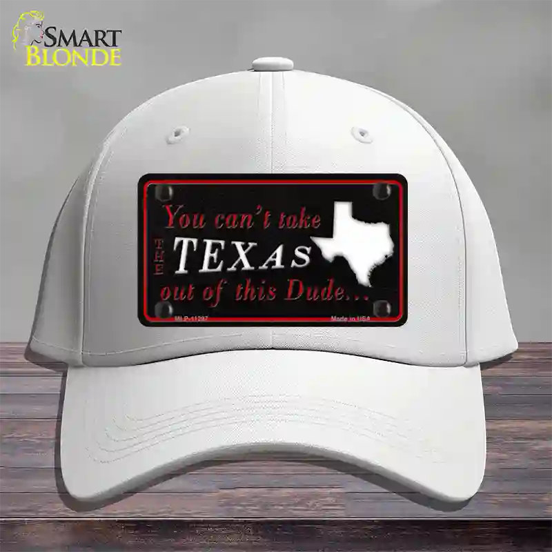 Texas Dude Novelty License Plate Hat Cotton / White