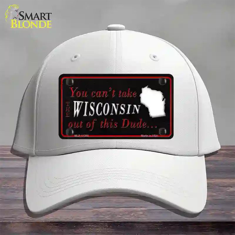 Wisconsin Dude Novelty License Plate Hat Cotton / White