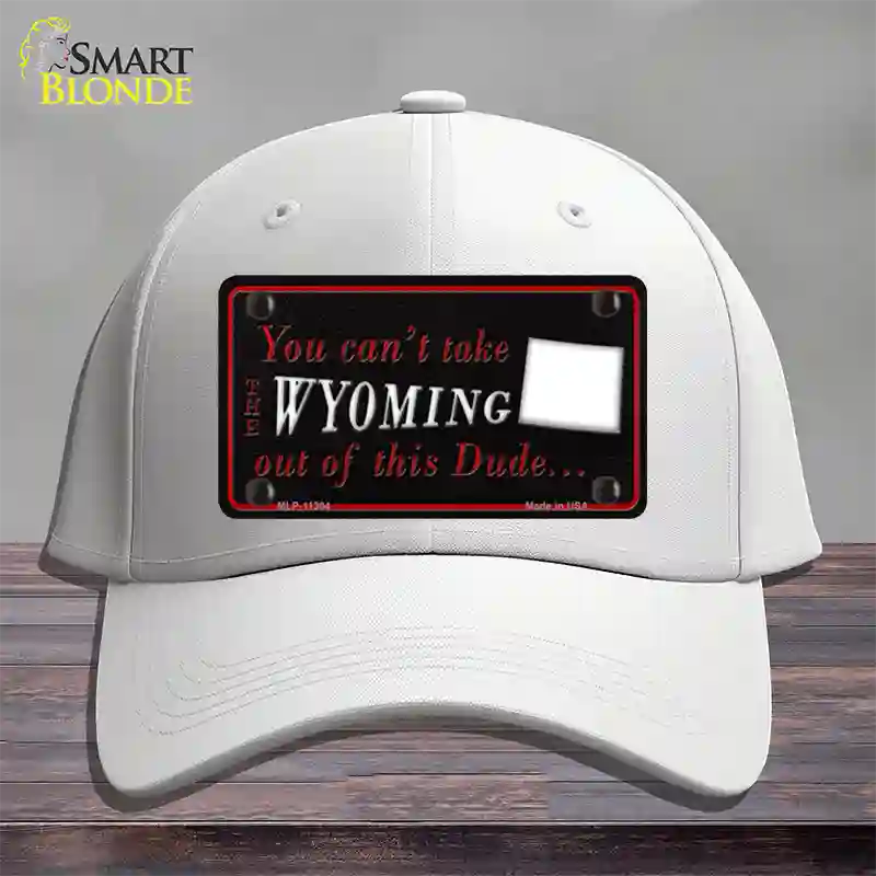 Wyoming Dude Novelty License Plate Hat Cotton / White